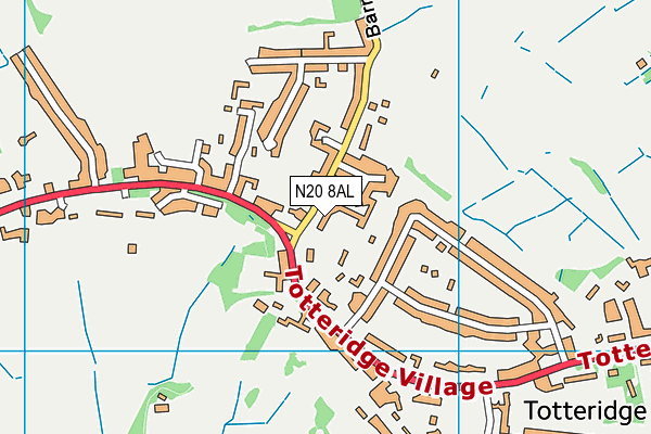 N20 8AL map - OS VectorMap District (Ordnance Survey)