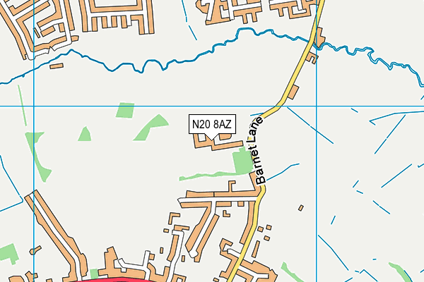 The Totteridge Academy map (N20 8AZ) - OS VectorMap District (Ordnance Survey)