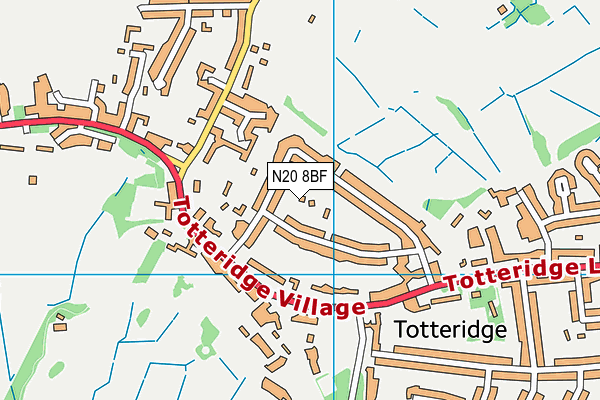 N20 8BF map - OS VectorMap District (Ordnance Survey)