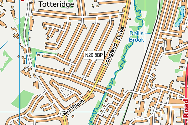 N20 8BP map - OS VectorMap District (Ordnance Survey)