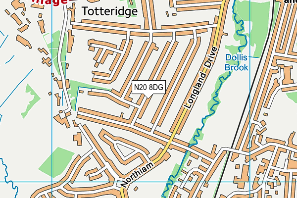 N20 8DG map - OS VectorMap District (Ordnance Survey)
