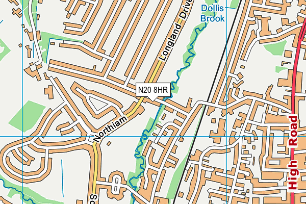 N20 8HR map - OS VectorMap District (Ordnance Survey)