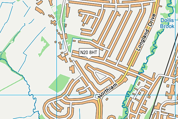 N20 8HT map - OS VectorMap District (Ordnance Survey)