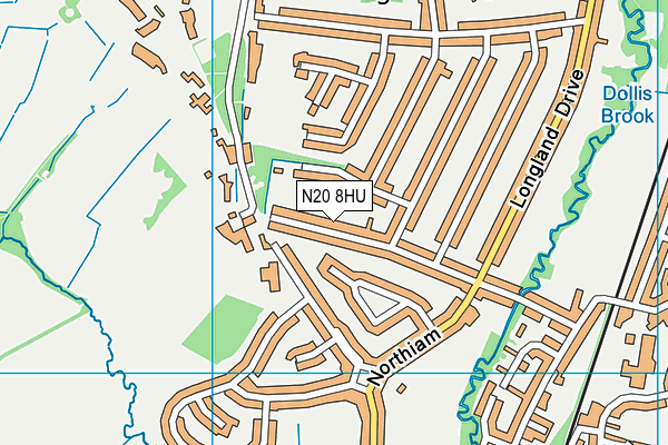 N20 8HU map - OS VectorMap District (Ordnance Survey)