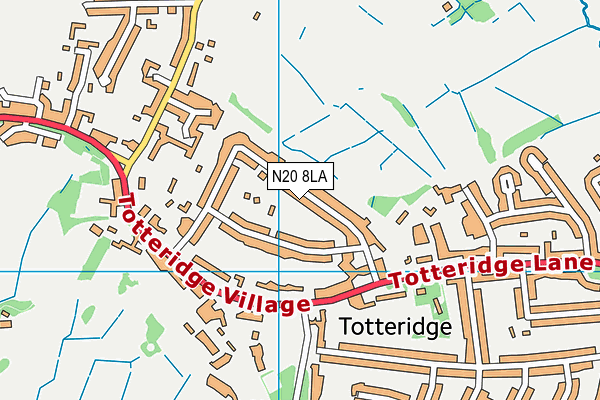 N20 8LA map - OS VectorMap District (Ordnance Survey)