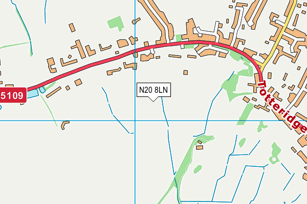 N20 8LN map - OS VectorMap District (Ordnance Survey)