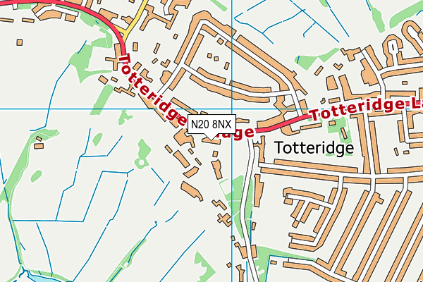 St Andrew's CofE Voluntary Aided Primary School, Totteridge map (N20 8NX) - OS VectorMap District (Ordnance Survey)