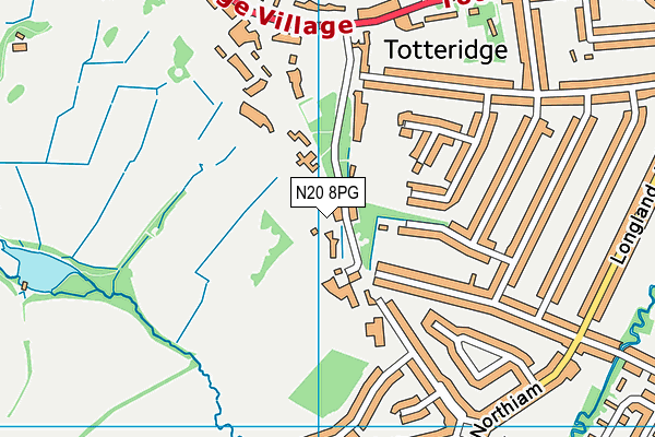 N20 8PG map - OS VectorMap District (Ordnance Survey)