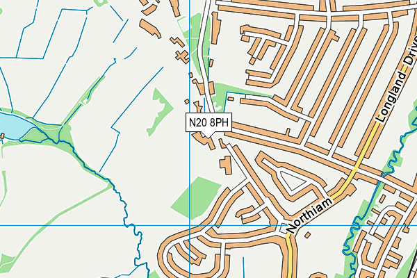 N20 8PH map - OS VectorMap District (Ordnance Survey)