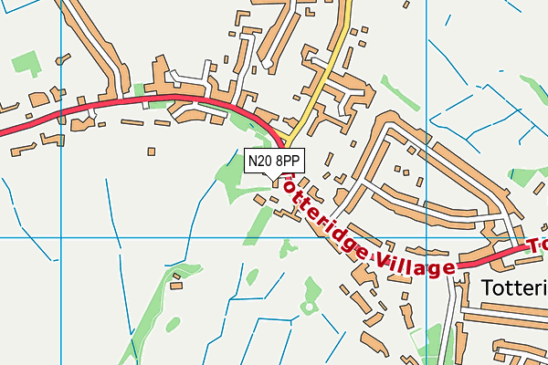 N20 8PP map - OS VectorMap District (Ordnance Survey)