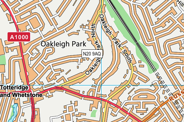 N20 9AQ map - OS VectorMap District (Ordnance Survey)
