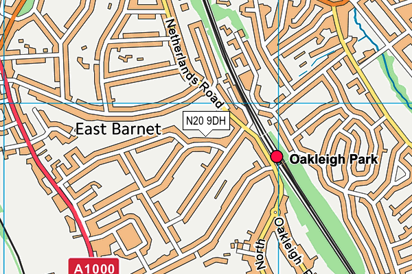 N20 9DH map - OS VectorMap District (Ordnance Survey)