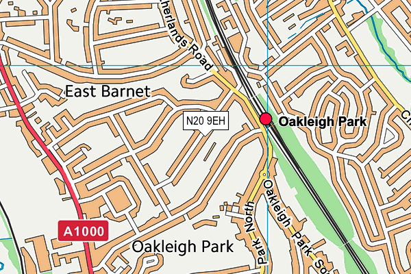 N20 9EH map - OS VectorMap District (Ordnance Survey)