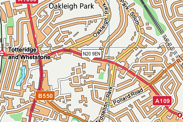 N20 9EN map - OS VectorMap District (Ordnance Survey)