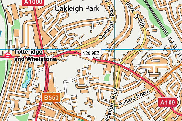 All Saints' CofE Primary School N20 map (N20 9EZ) - OS VectorMap District (Ordnance Survey)