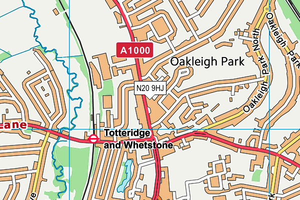 N20 9HJ map - OS VectorMap District (Ordnance Survey)