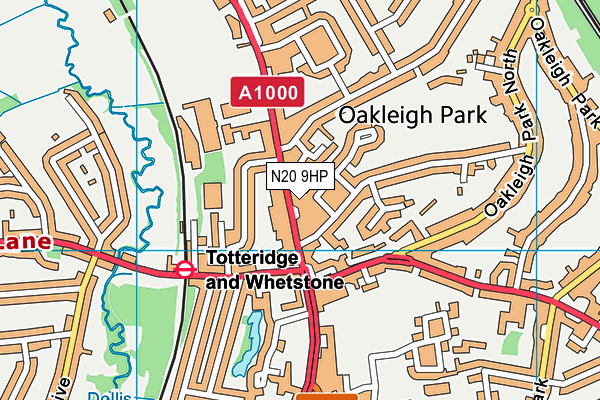 N20 9HP map - OS VectorMap District (Ordnance Survey)