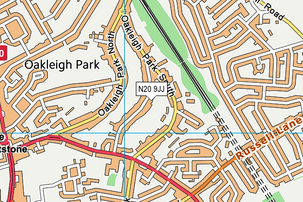 N20 9JJ map - OS VectorMap District (Ordnance Survey)