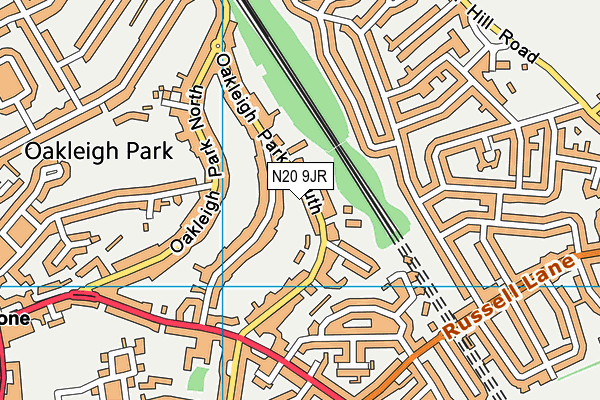 N20 9JR map - OS VectorMap District (Ordnance Survey)