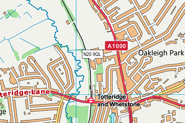 N20 9QL map - OS VectorMap District (Ordnance Survey)