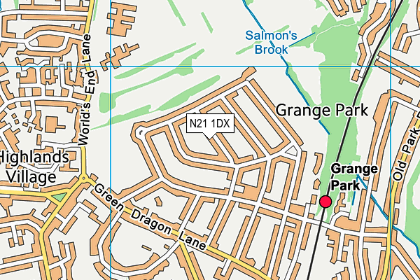 N21 1DX map - OS VectorMap District (Ordnance Survey)