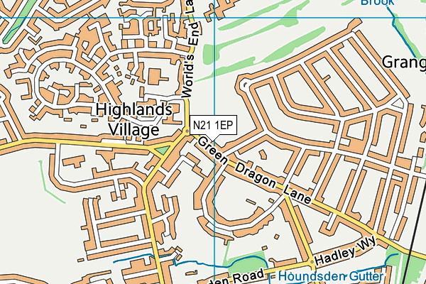 N21 1EP map - OS VectorMap District (Ordnance Survey)