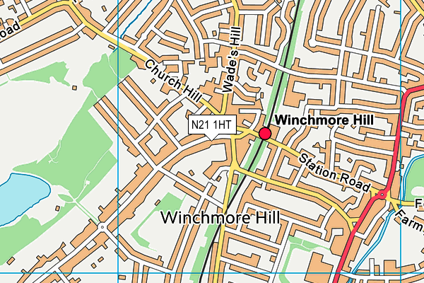 N21 1HT map - OS VectorMap District (Ordnance Survey)