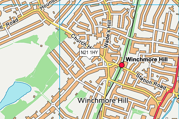 N21 1HY map - OS VectorMap District (Ordnance Survey)