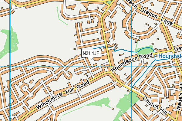 N21 1JF map - OS VectorMap District (Ordnance Survey)