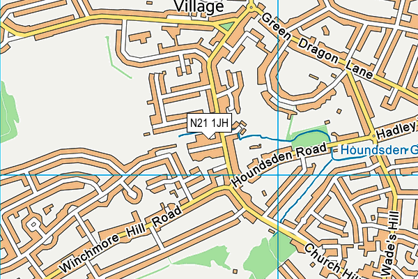 N21 1JH map - OS VectorMap District (Ordnance Survey)