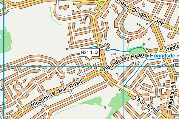 N21 1JQ map - OS VectorMap District (Ordnance Survey)