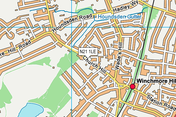 N21 1LE map - OS VectorMap District (Ordnance Survey)