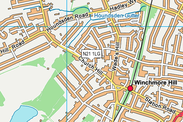 N21 1LG map - OS VectorMap District (Ordnance Survey)