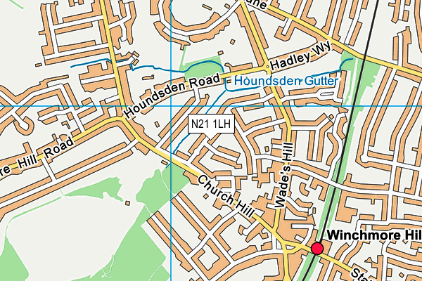 N21 1LH map - OS VectorMap District (Ordnance Survey)