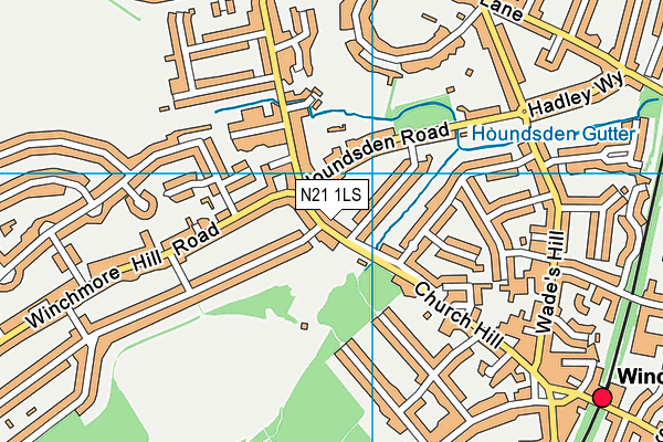 N21 1LS map - OS VectorMap District (Ordnance Survey)