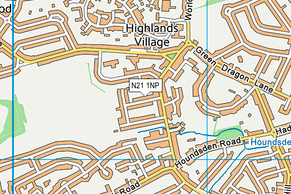 N21 1NP map - OS VectorMap District (Ordnance Survey)