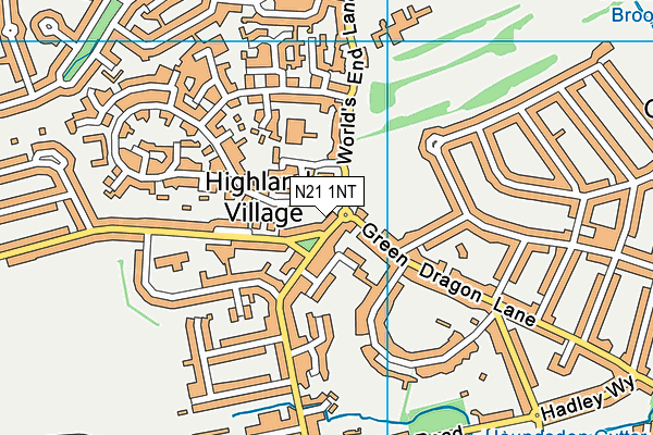 N21 1NT map - OS VectorMap District (Ordnance Survey)