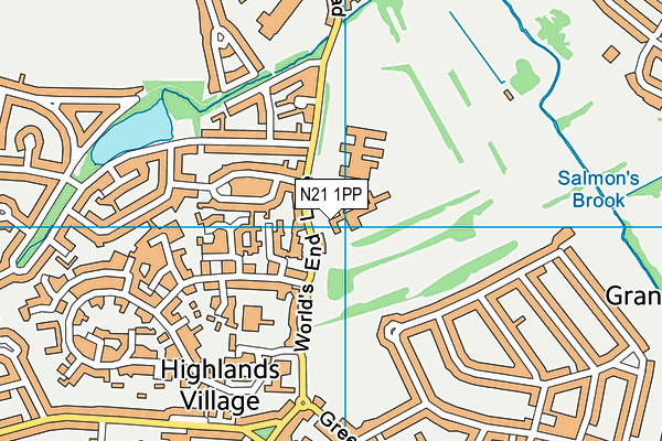 Grange Park Primary School map (N21 1PP) - OS VectorMap District (Ordnance Survey)