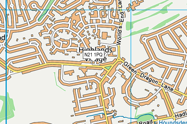 N21 1PQ map - OS VectorMap District (Ordnance Survey)