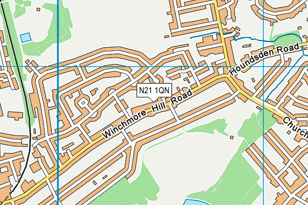 N21 1QN map - OS VectorMap District (Ordnance Survey)