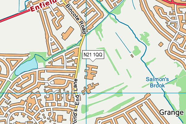 Highlands School map (N21 1QQ) - OS VectorMap District (Ordnance Survey)