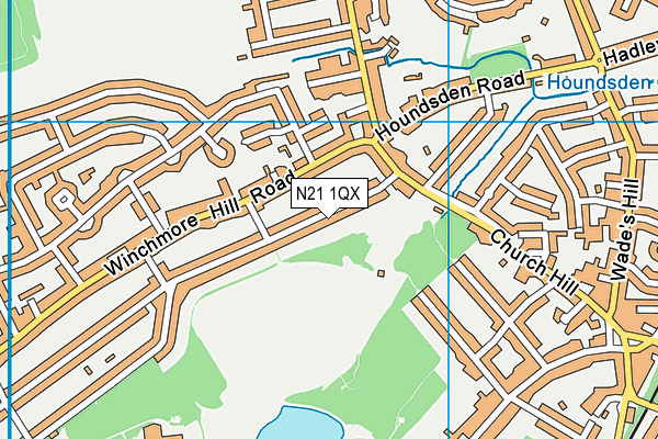 N21 1QX map - OS VectorMap District (Ordnance Survey)