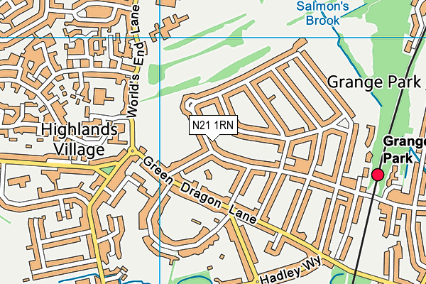 N21 1RN map - OS VectorMap District (Ordnance Survey)