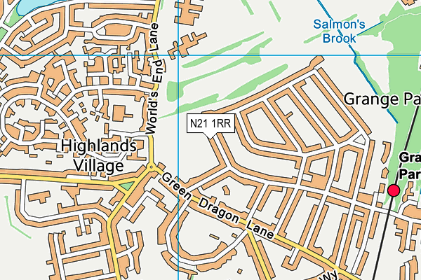 N21 1RR map - OS VectorMap District (Ordnance Survey)