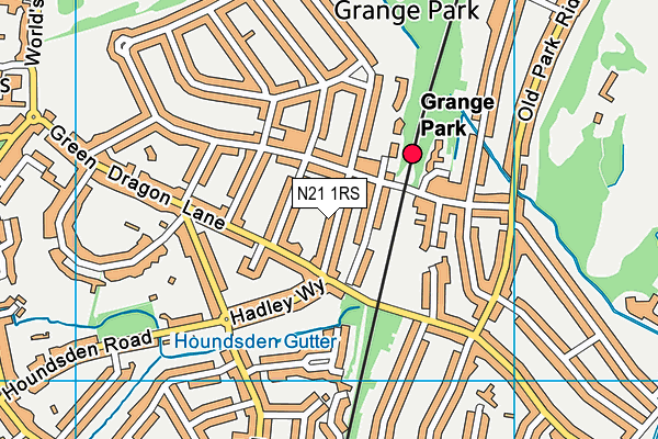 N21 1RS map - OS VectorMap District (Ordnance Survey)