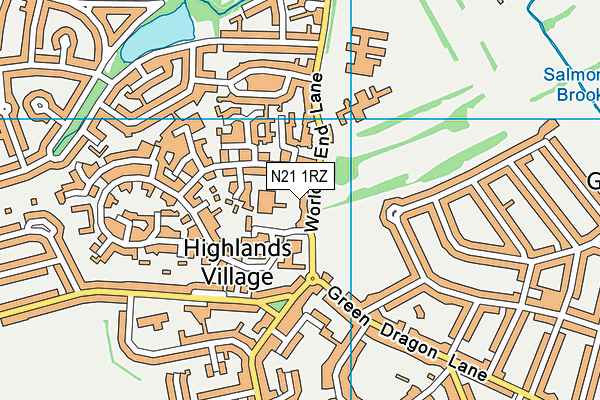 N21 1RZ map - OS VectorMap District (Ordnance Survey)