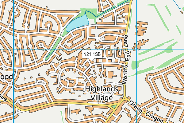 N21 1SB map - OS VectorMap District (Ordnance Survey)
