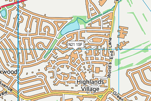 N21 1SF map - OS VectorMap District (Ordnance Survey)