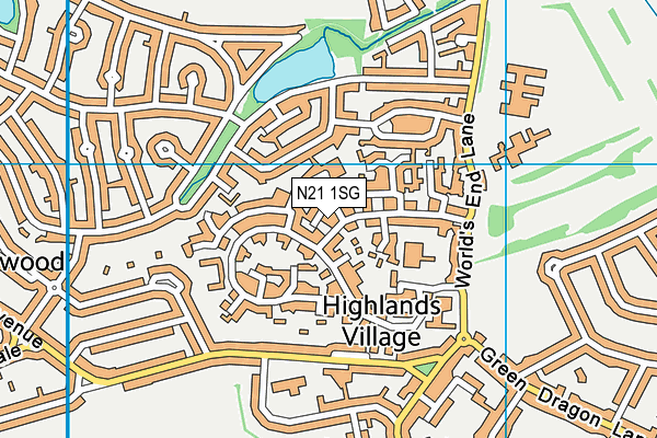 N21 1SG map - OS VectorMap District (Ordnance Survey)