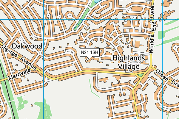 N21 1SH map - OS VectorMap District (Ordnance Survey)